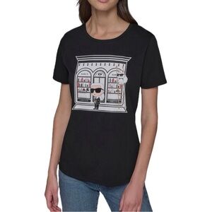 Karl Lagerfeld Women’s Bookstore Karl Logo Tee Crew Short Sleeve Size S NWT $49